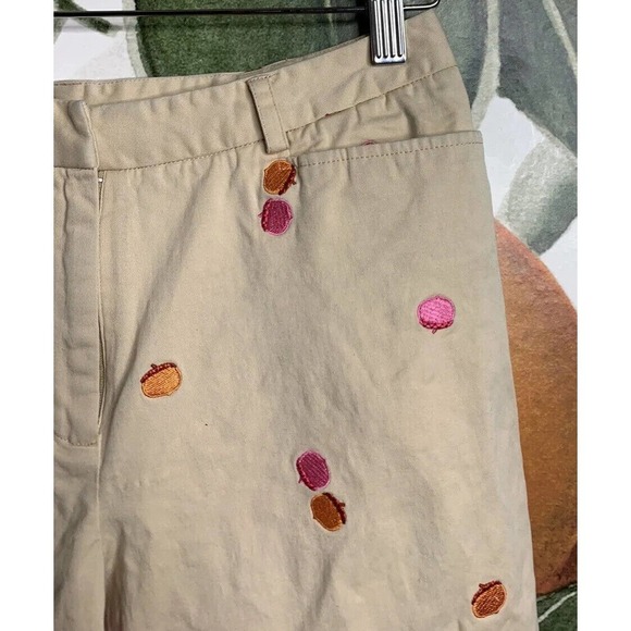 Lilly Pulitzer Cropped Pants Size 4 Beige Emboidery Cotton Blend - Picture 5 of 8
